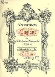 Tapa de England im achzehnten Jahrhundert