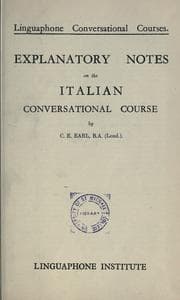 Tapa de Explanatory notes on the Italian conversational course