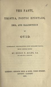 Tapa de The fasti, Tristia, Pontic epistles, Ibis, and Halieuticon of Ovid