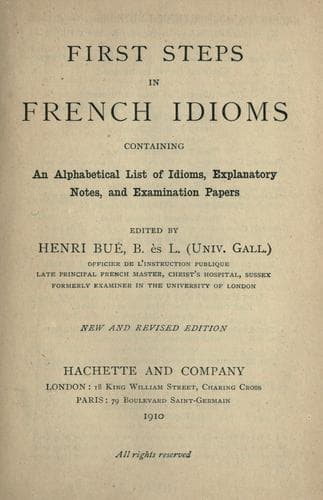 Tapa de First steps in French idioms