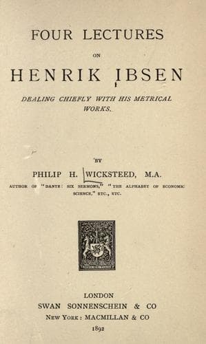 Tapa de Four lectures on Henrik Ibsen