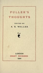 Tapa de Fuller's thoughts
