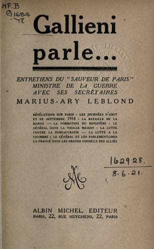 Tapa de Gallieni parle