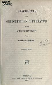 Tapa de Geschichte der griechischen Litteratur in der Alexandrinerzeit