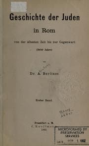 Tapa de Geschichte der Juden in Rom, von der ältesten Zeit bis zur Gegenwart (2050 Jahre)