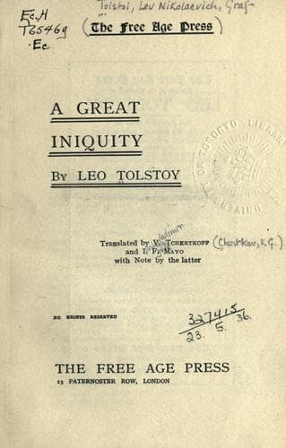 Tapa de A great iniquity