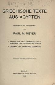 Tapa de Griechische Texte aus Ägypten, hrsg. und erklärt von Paul M. Meyer