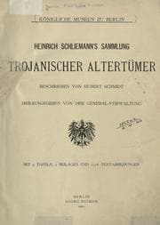 Tapa de Heinrich Schliemanns "Sammlung trojanischer Altertümer"