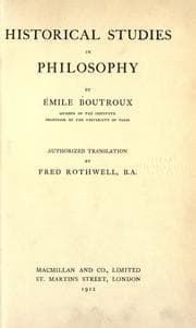 Tapa de Historical studies in philosophy
