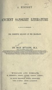 Tapa de History of ancient Sanskrit literature