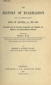 Tapa de The History of Esarhaddon (son of Sennacherib) King of Assyria, B.C. 681-668