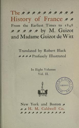 Tapa de The history of France from the earliest times to 1848