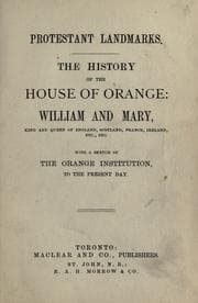 Tapa de The history of the House of Orange : William and Mary
