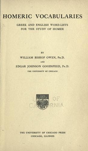 Tapa de Homeric vocabularies