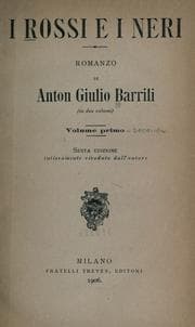 Tapa de I rossi e i neri, romanzo