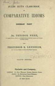 Tapa de Jules Bué's class-book of comparative idioms: German part