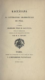 Tapa de Kaccâyana et la littérature grammaticale du pâli
