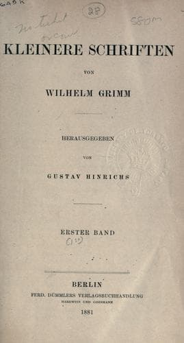 Tapa de Kleinere Schriften