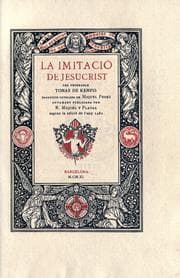 Tapa de La imitació de Jesucrist del Tomas de Kempis
