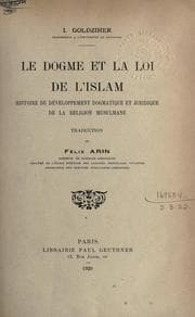 Tapa de Le dogme et la loi de l'Islam