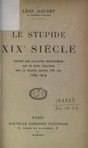 Tapa de Le stupide XIXe siècle