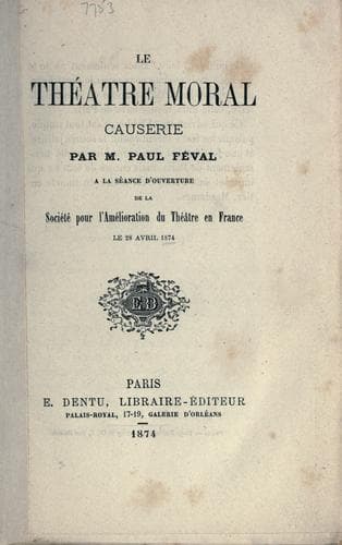 Tapa de Le théâtre moral