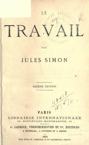 Tapa de Le travail