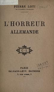 Tapa de L' horreur allemande [par] Pierre Loti