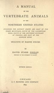 Tapa de Manual of the vertebrate animals of the northern U.S. ..