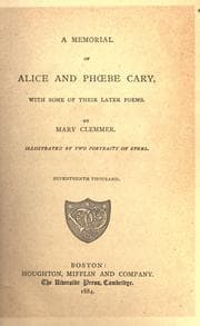 Tapa de A memorial of Alice and Phbe Cary