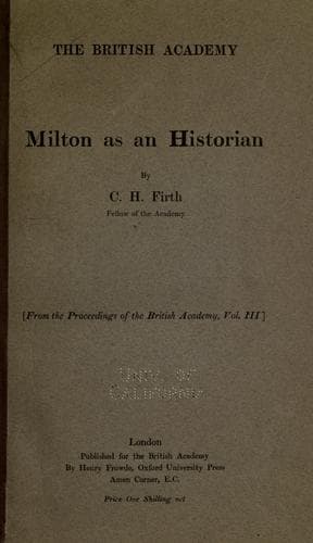 Tapa de Milton as an historian