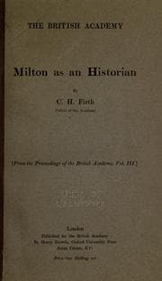 Tapa de Milton as an historian
