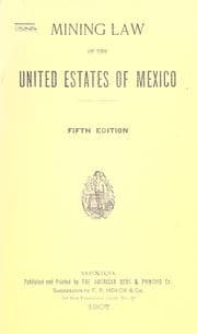 Tapa de Mining law of the United Estates [!] of Mexico