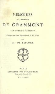 Tapa de Mémoires du chevalier de Grammont par Antoine Hamilton