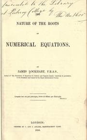 Tapa de The nature of the roots of numerical equations