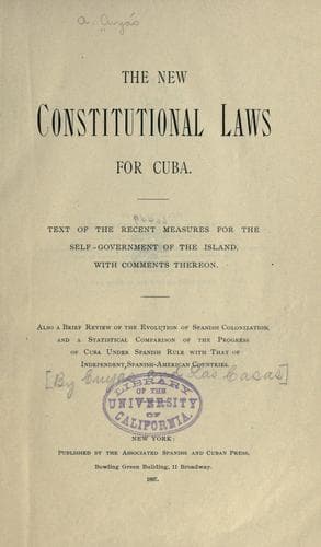 Tapa de The new constitutional laws for Cuba