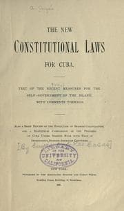 Tapa de The new constitutional laws for Cuba