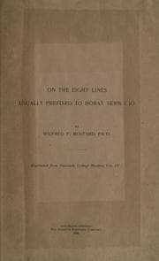Tapa de On the eight lines usually prefixed to Horat. Serm. 1. 10