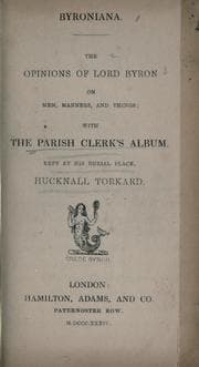 Tapa de The opinions of Lord Byron on men, manners and things