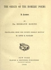 Tapa de The origin of the Homeric poems