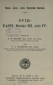 Tapa de Ovid, Fasti, books III. and IV