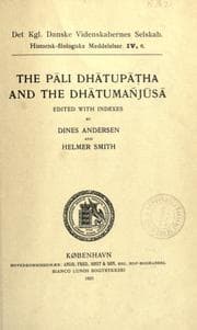 Tapa de The Pali Dhatupatha and the Dhatumañjusa