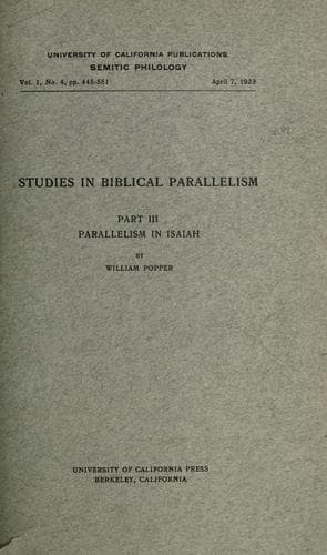 Tapa de Parallelism in Isaiah ..