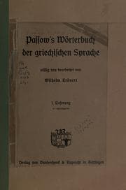 Tapa de Passow's Wörterbuch der griechischen Sprache
