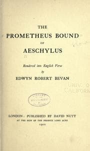 Tapa de The Prometheus bound of Aeschylus, rendered into English Verse
