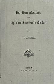 Tapa de Randbemerkungen zum täglichen Gedetbuche (Siddur)