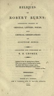 Tapa de Reliques of Robert Burns
