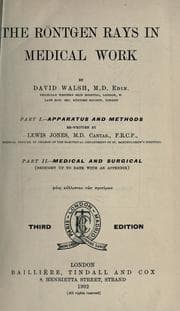 Tapa de The Röntgen rays in medical work