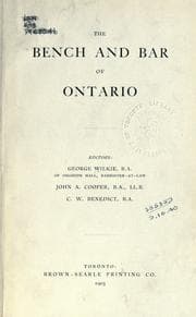 Tapa de The bench and bar of Ontario