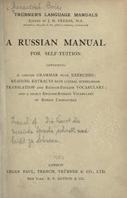 Tapa de A Russian manual for self-tuition